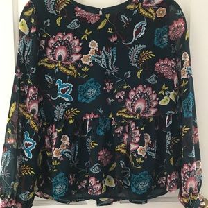 Long sleeve peplum blouse